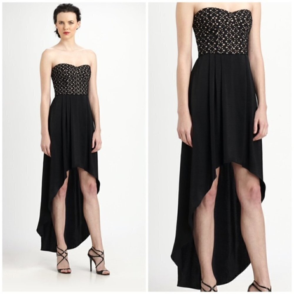 BCBGMaxAzria Tess Black Strapless Bustier High-Low Dress Size 10 - Picture 6 of 10